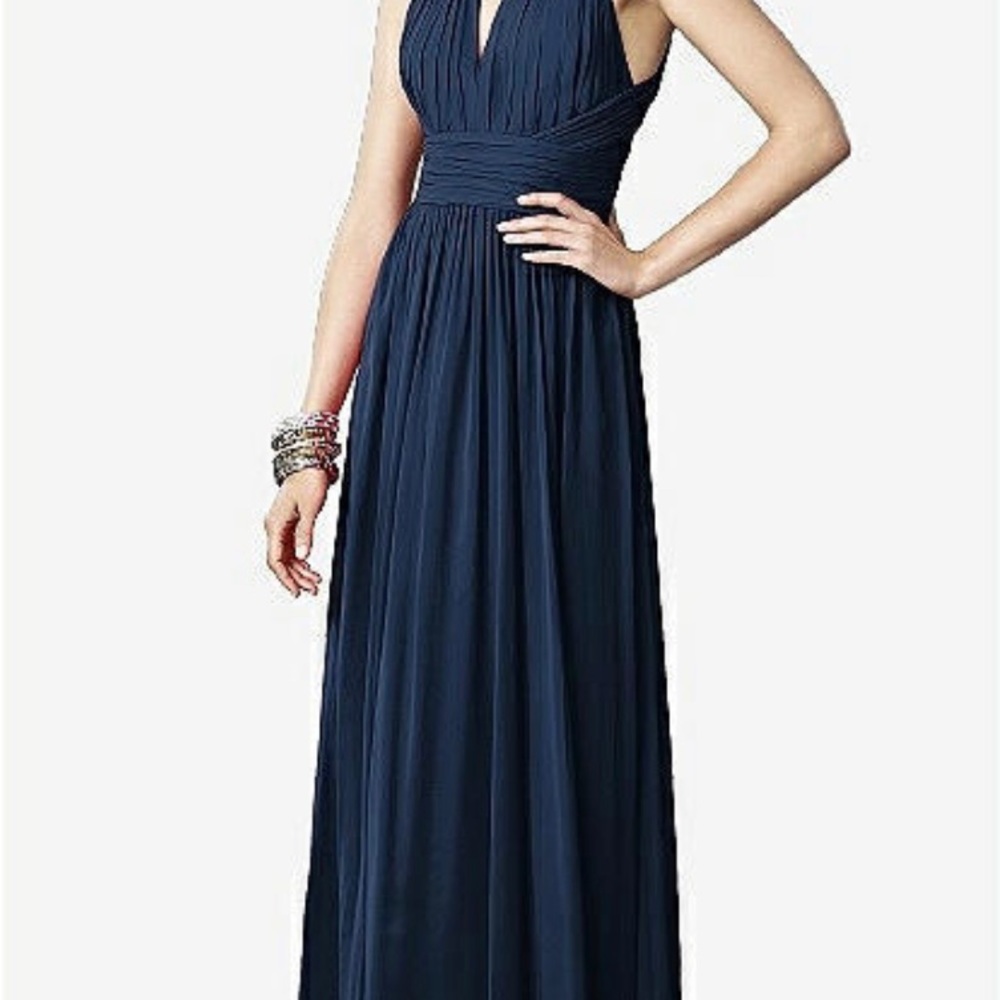 Bridesmaid Dress - Navy Blue Chiffon DESSY COLLECTION · STYLE 2908 · LUX CHIFFON